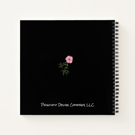 Rosa Blumengitter-Notebook-Zeitschrift Notizblock (Rückseite)