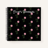 Rosa Blumengitter-Notebook-Zeitschrift Notizblock (Vorderseite)