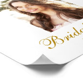 Rosa Blumengold Brautparty Begrüßung Foto Poster (Ecke)