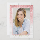 Rosa Blumengold Glitzer Abschluss der Krankenpfleg Einladung (Rückseite)