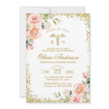 Rosa Blumengold Glitzer Abschluss der Krankenpfleg