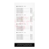 Rosa Blumengold Glitzer Friseur Salon Preisliste Werbekarte (Hinten)