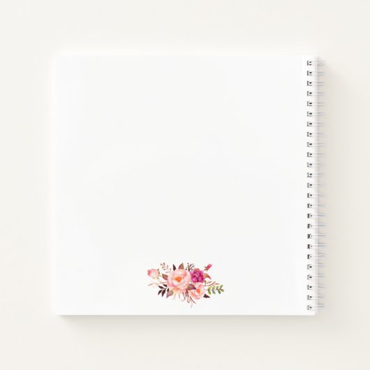 Rosa Blumengoldplakette - Brautparty Notizblock (Rückseite)