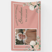 Rosa Blumengranma 90. Geburtstag Banner (Vertikal)