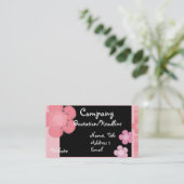 Rosa BlumengrenzVisitenkarten Visitenkarte (Stehend Vorderseite)