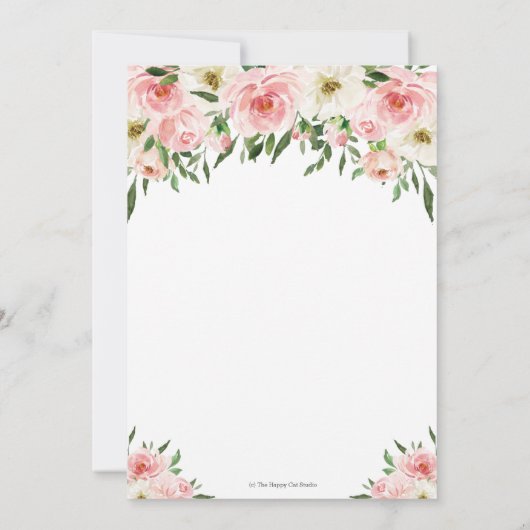 Rosa Blumengrün Adventure Baby Duschreise Dankeskarte (Rückseite)