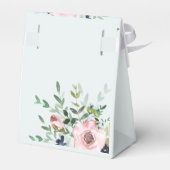 Rosa Blumengrün am blauen Polterabend Geschenkschachtel (Rückseite)