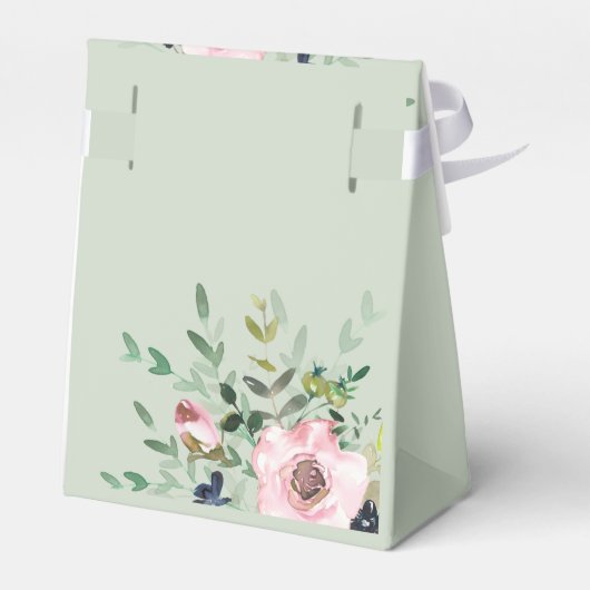 Rosa Blumengrün am Polterabend Geschenkschachtel (Rückseite)