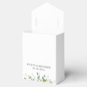 Rosa Blumengrün am weißen Polterabend Geschenkschachtel (Geöffnet)