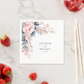 Rosa Blumengrün Aquarellpapier Serviette (Beispiel)