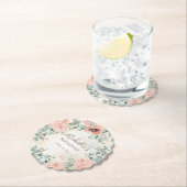 Rosa Blumengrün Blattgold Glitzer Geburtstag Untersetzer (Vor Ort)