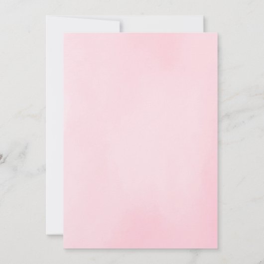 Rosa Blumengrün Bridal Dusche Einladung (Rückseite)