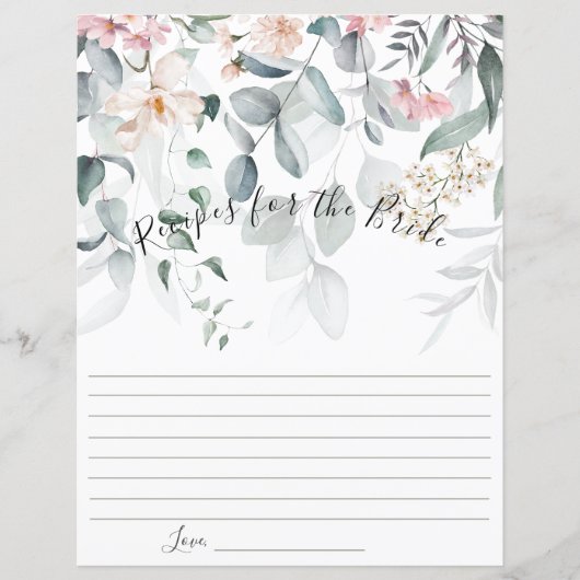 Rosa Blumengrün Bride Rezept (Vorderseite)