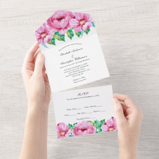 Rosa Blumengrün, das alles in einer Einladung vers (Abreißen)