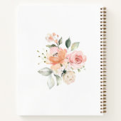 Rosa Blumengrün Foliage Babydusche Notizblock (Rückseite)