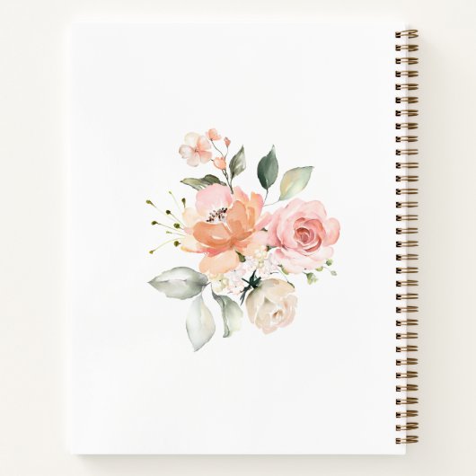 Rosa Blumengrün Foliage Babydusche Notizblock (Rückseite)