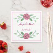 Rosa Blumengrün Foliage Papier Napkins Serviette (Beispiel)