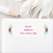 Rosa Blumengrün Foliage Rücksendeadresse Etikett (Insitu)