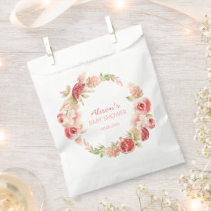 Rosa Blumengrün Girl Babydusche Geschenktütchen