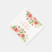 Rosa Blumengrün Girl Babydusche Serviette (Ecke)
