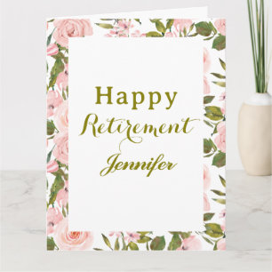 Rosa Blumengrün Happy Pension Karte