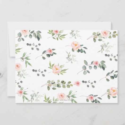 Rosa Blumengrün Koala Twin Girls Babydusche Einladung (Rückseite)