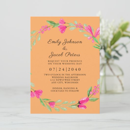 Rosa Blumengrün Orange Delta Piazza della Riforma Ankündigung (Stehend Vorderseite)