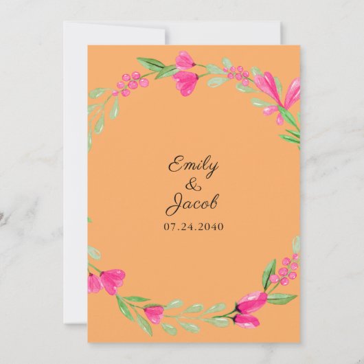 Rosa Blumengrün Orange Delta Piazza della Riforma Ankündigung (Rückseite)