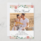 Rosa Blumengrün Party Foto Einladung (Vorderseite)