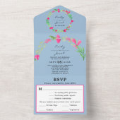 Rosa Blumengrün Rosa Blaue Rote UAWG All In One Einladung (Innen Boden)