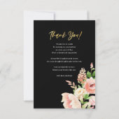 Rosa Blumengrün Rosa Foto GRAD Dankeskarte (Rückseite)