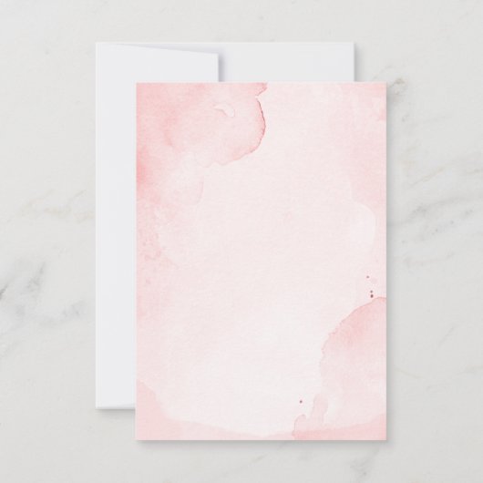 Rosa Blumengrün Splashes Hochzeit RSVP (Rückseite)