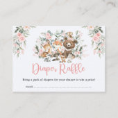 Rosa Blumengrün Waldland Windelwölfe Begleitkarte (Vorderseite)