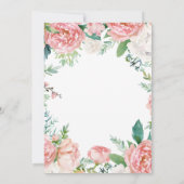 Rosa Blumengrün Wreath Gold Script Sweet 16 Einladung (Rückseite)