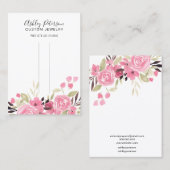 Rosa Blumenhaarklammer Barrett-Display Visitenkarte (Vorne/Hinten)