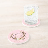Rosa Blumenhändler Personalisiert Getränkeuntersetzer (Seite)
