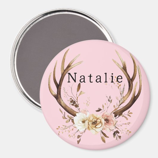 Rosa Blumenhändler Personalisiert Magnet (Vorderseite/Rückseite)