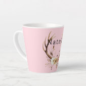 Rosa Blumenhändler Personalisiert Milchtasse (Linke Ecke)