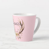 Rosa Blumenhändler Personalisiert Milchtasse (Rechte Ecke)