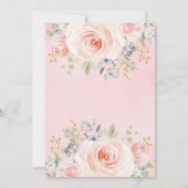 Rosa Blumenhäschen-Mädchen-Baby-Dusche/niedliches Einladung (Rückseite)