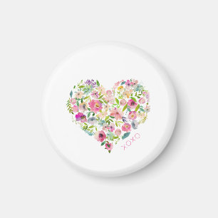 Rosa Blumenherz XOXO Liebe Valentinstag Spaß Magnet