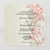 Rosa Blumenhochzeit Einladung (Vorne/Hinten)