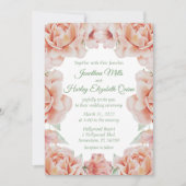 Rosa Blumenhochzeit Einladung (Vorderseite)