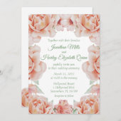 Rosa Blumenhochzeit Einladung (Vorne/Hinten)