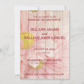 Rosa Blumenhochzeit Einladung (Vorderseite)