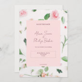 Rosa Blumenhochzeit Einladung (Vorne/Hinten)