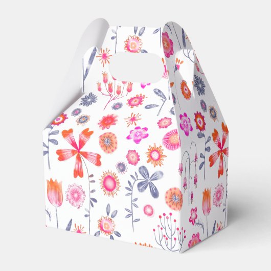 Rosa Blumenhochzeit Geschenkschachtel (Rückseite)