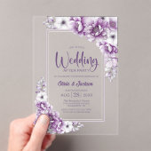 Rosa Blumenhochzeit nach dem Party Acryleinladungen (Insitu (Handheld))