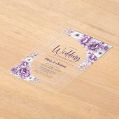 Rosa Blumenhochzeit nach dem Party Acryleinladungen (Ablage )