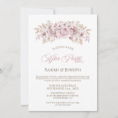 Rosa Blumenhochzeit nach dem Party Einladung (Vorderseite)